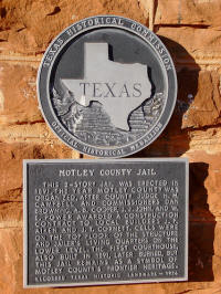 Motley County Historic Jail Plaque